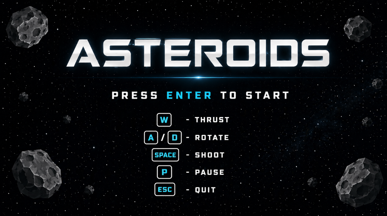 Asteroids C++ coursework screenshot